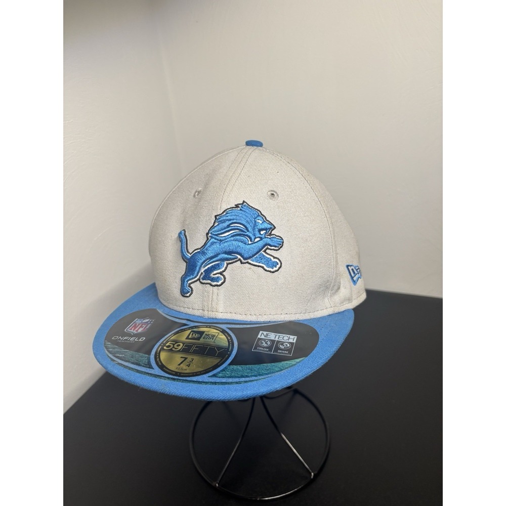 New Era Detroit Lions NFL On Field Men's Fitted Hat 7 3/4 Blue Gray‎ Football
